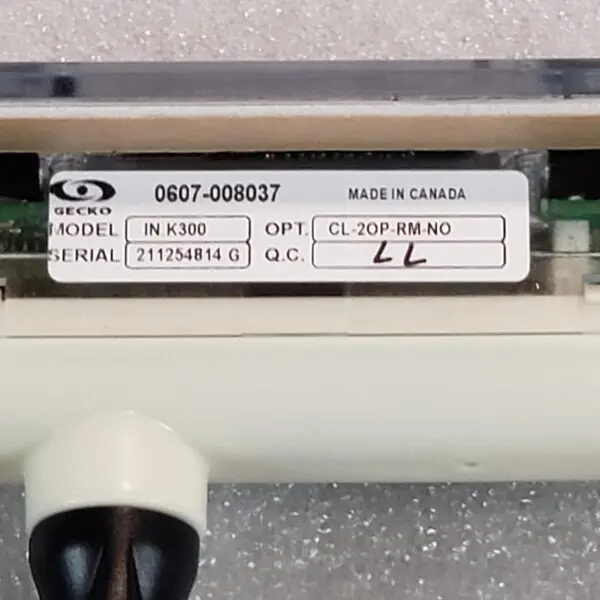 A close up of the label on an electronic device
