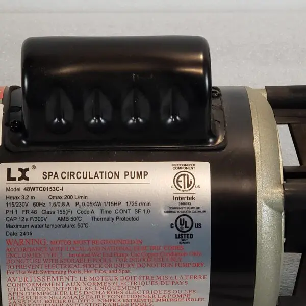 A close up of the back side of a pump