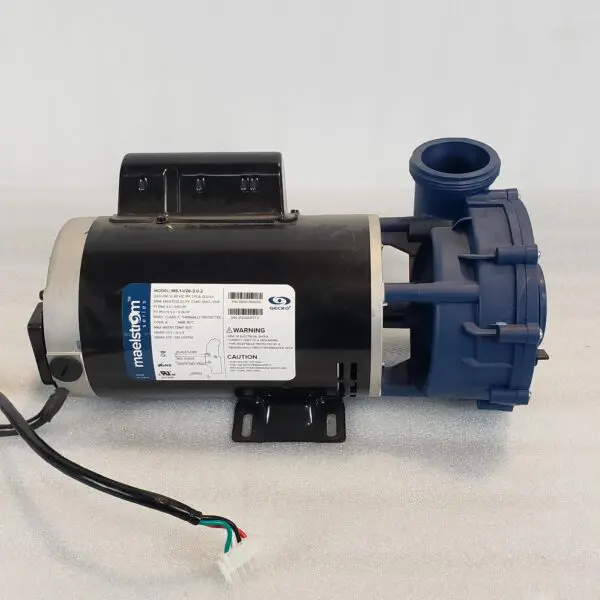 A pump is shown with the motor on.