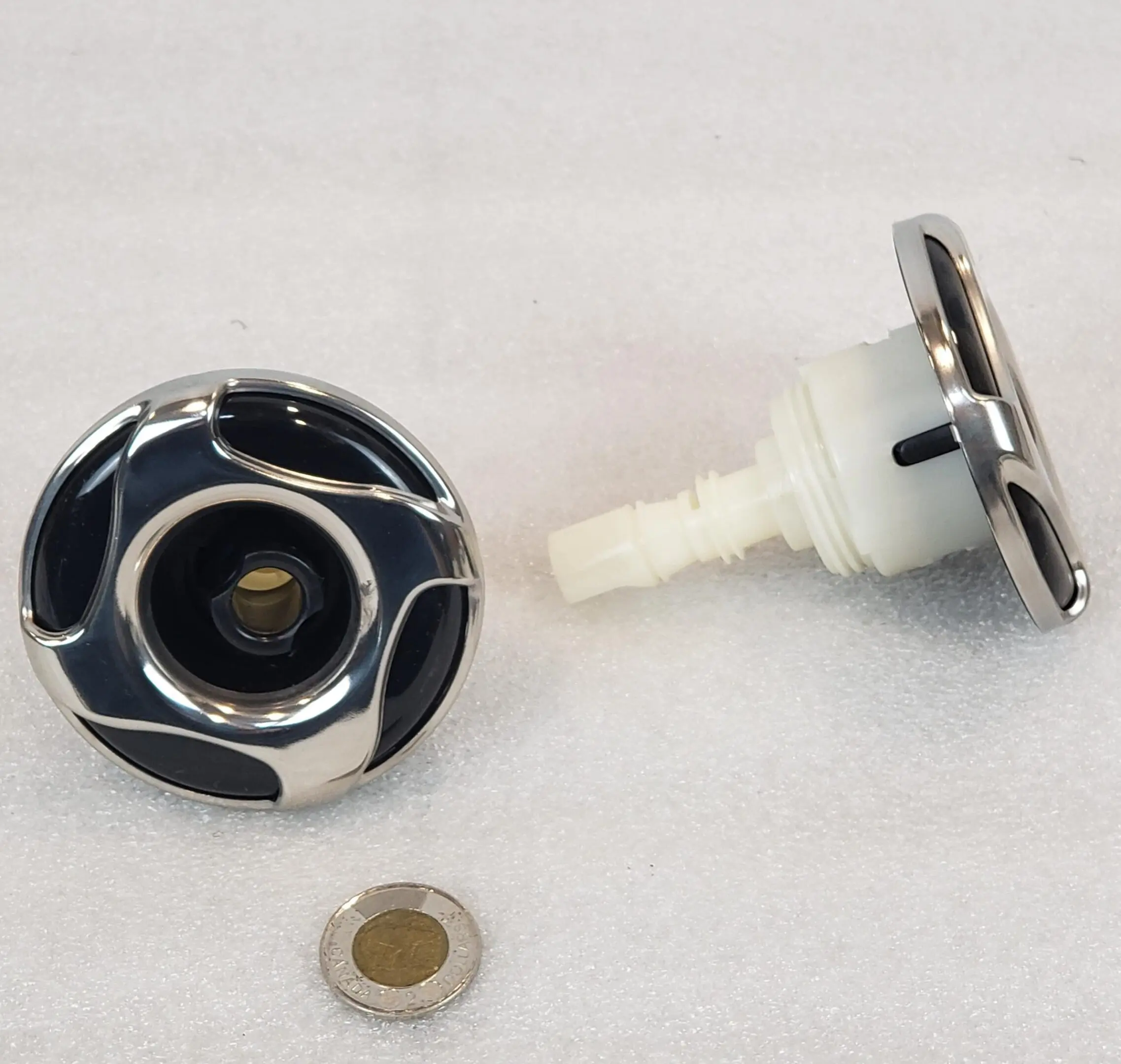 A close up of the top part of a faucet