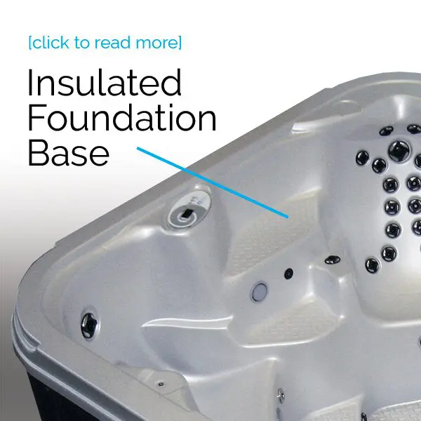 A hot tub with insulation on the bottom of it.