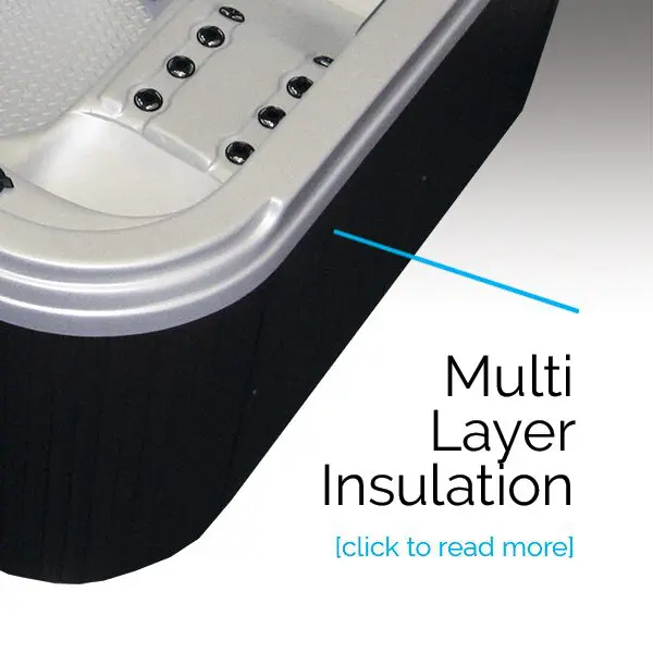 A close up of the multi layer insulation on a spa