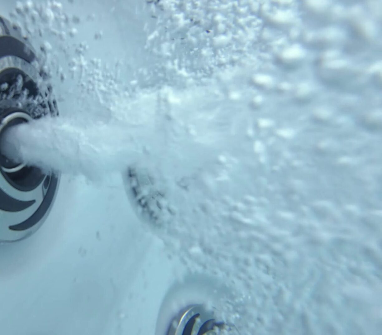 A close up of the water in a pool